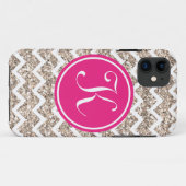 Preppy Zickzack im GoldGlitzer Case-Mate iPhone Hülle (Rückseite (Horizontal))