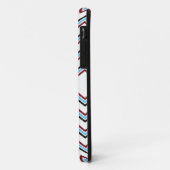 Preppy Zickzack Mustermonogramm des blauen Rotes Case-Mate iPhone Hülle (Hinten/Links)