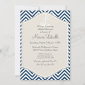 Preppy Zickzack Strip Moderner Nautical Anker Einladung (Rückseite)
