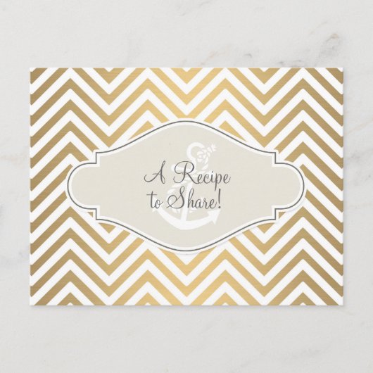 Preppy Zickzack Strip Moderner Nautical Anker Postkarte (Vorderseite)