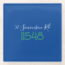 Preppy Zip Code Street-Adresse Personalisiert Glasuntersetzer