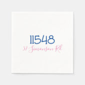 Preppy Zip Code Street-Adresse Personalisiert Serviette (Vorderseite)