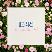 Preppy Zip Code Street-Adresse Personalisiert Serviette