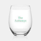 Preppy Zip Code Street-Adresse Personalisiert Weinglas Ohne Stiel (Rückseite)