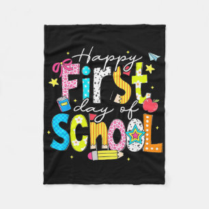 Preppy Zurück zur Schule Glücklicher erster Schult Fleecedecke
