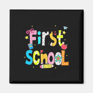 Preppy Zurück zur Schule Glücklicher erster Schult Magnet