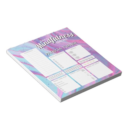 Preprint Daily Mindfulness Gewohnheitsgewohnheitsm Notizblock (angewinkelt)