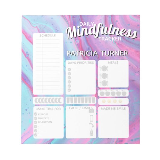 Preprint Daily Mindfulness Gewohnheitsgewohnheitsm Notizblock (Vorderseite)