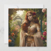 Preraphaeltie vergoldete Frau 2 im Garten Karte (Vorderseite)