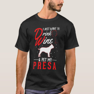 Presa Canario und Wein T-Shirt