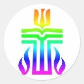 Presbyterienkreuz Runder Aufkleber (Vorderseite)