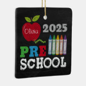 Preschool 2025 Chalkboard Name Ornament (Rechts)