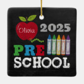 Preschool 2025 Chalkboard Name Ornament (Rückseite)