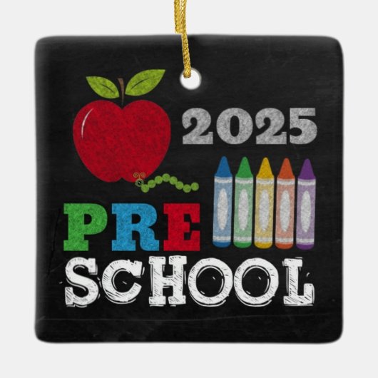 Preschool 2025 Chalkboard Ornament (Vorderseite)