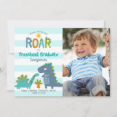 Preschool Abschluss Foto Dinosaurier Boy Fun Niedl Einladung (Vorderseite)