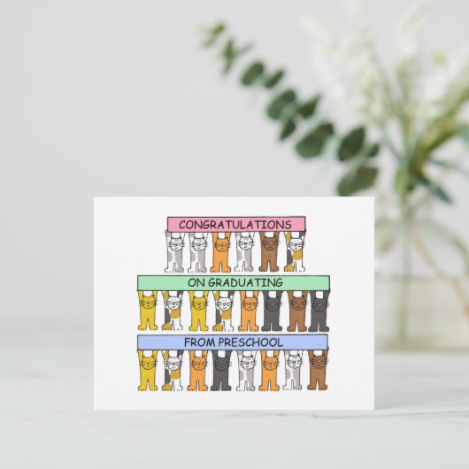 Preschool Abschluss Glückwunsch Ankündigungspostkarte (Stehend Vorderseite)