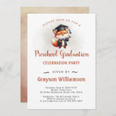 Preschool Boy Abschluss Fox Einladung (Vorne/Hinten)