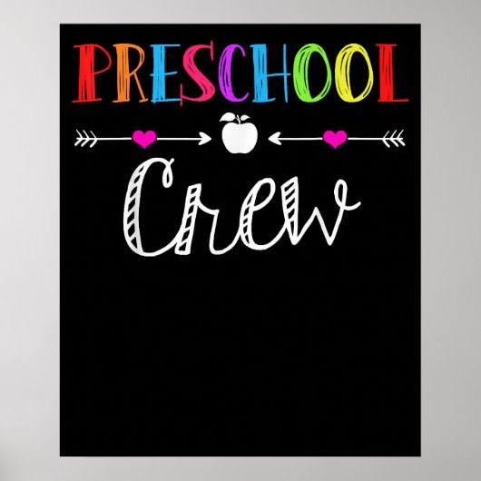 Preschool Crew Lehrer Funny First Day School Poster (Vorne)