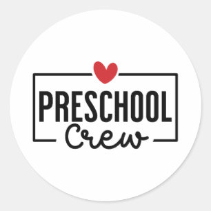 Preschool Crew Preschool Squad Runder Aufkleber