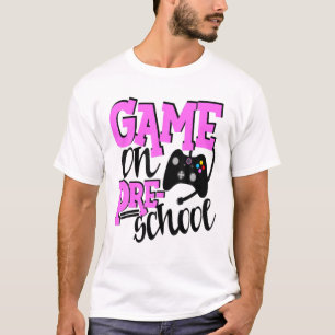 Preschool Gamer Videospiele 1St Day School Pink Gi T-Shirt