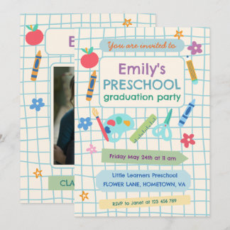 Preschool Graduation Party Photo Einladung