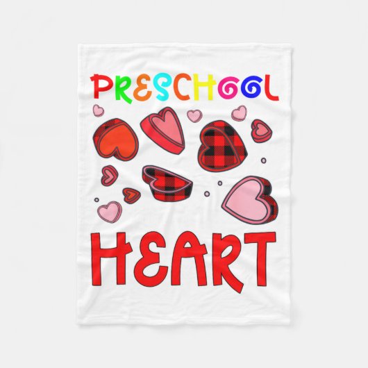 Preschool Has My Heart Valentines Hearts Teacher Fleecedecke (Vorderseite)