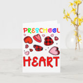 Preschool Has My Heart Valentines Hearts Teacher Karte (Gelbe Blume)