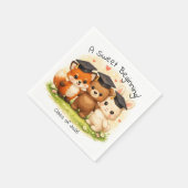 Preschool Kindergarten Fox Bear Bunny Party Serviette (Ecke)