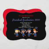 PRESCHOOL KINDERGARTEN Tagessorduierungspartei Einladung (Vorne/Hinten)