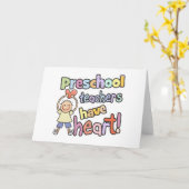 Preschool-Lehrer haben Herz Karte (Gelbe Blume)