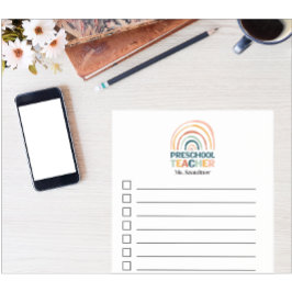 Preschool Lehrer Retrofarben boho Regenbogen Post-it Klebezettel