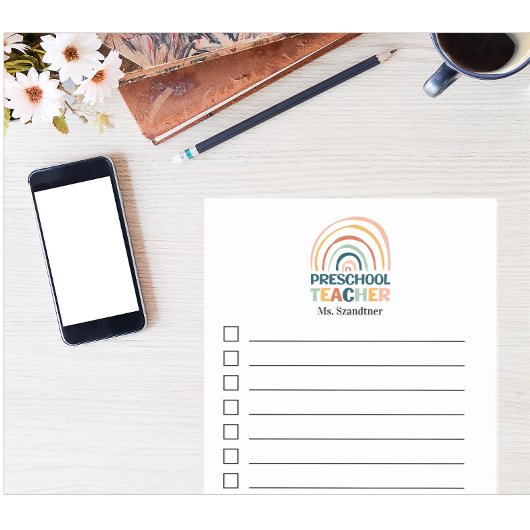 Preschool Lehrer Retrofarben boho Regenbogen Post-it Klebezettel