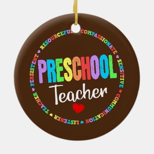 Preschool-Lehrer zurück zur Schulzeit Keramik Ornament (Hinten)