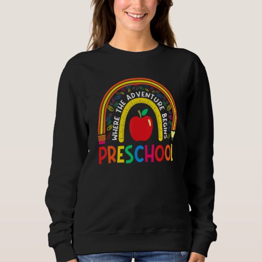 Preschool Leopard Rainbow teacher team Preschool s Sweatshirt (Vorderseite)