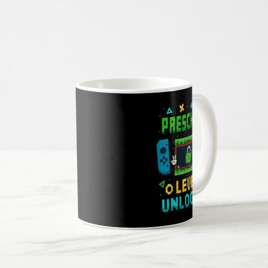 Preschool Level Unlocked Ck To School Pixel Art Ga Kaffeetasse (VorderseiteRechts)