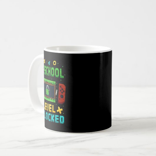Preschool Level Unlocked Ck To School Pixel Art Ga Kaffeetasse (Vorderseite Links)