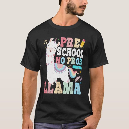 Preschool No Prob Llama First Day of School Teache T-Shirt (Vorderseite)