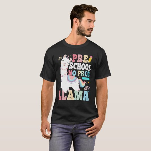 Preschool No Prob Llama First Day of School Teache T-Shirt (Vorne ganz)