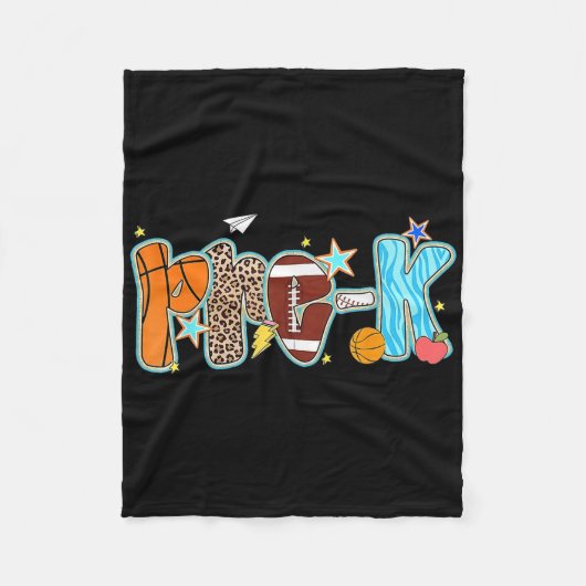 Preschool Pre-k Boy Baseball Basketball Football S Fleecedecke (Vorderseite)