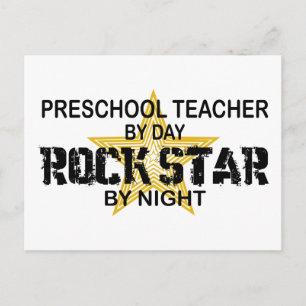 Preschool Rock Star in der Nacht Postkarte
