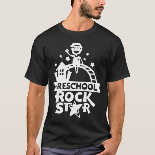 Preschool Rock Star Niedlich Kids Illustration T-Shirt (Vorderseite)