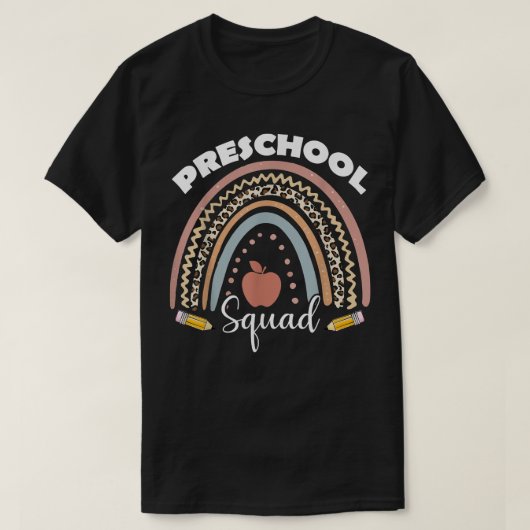 Preschool Squad Leopard Regenbogenlehrer Student  T-Shirt (Design vorne)