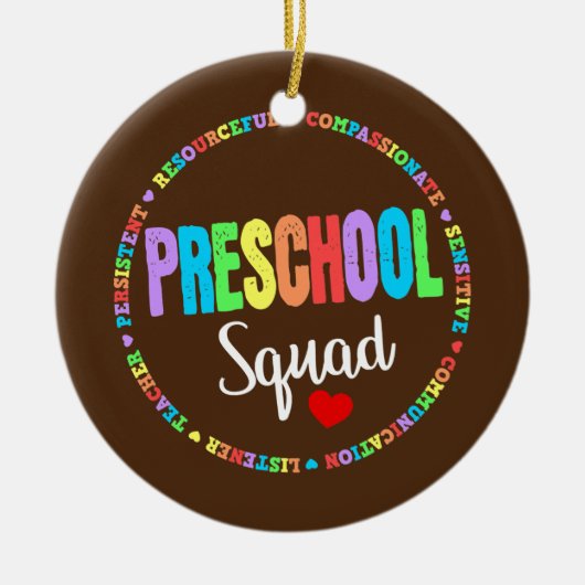 Preschool Squad Teacher zurück zur Schule Keramik Ornament (Vorne)