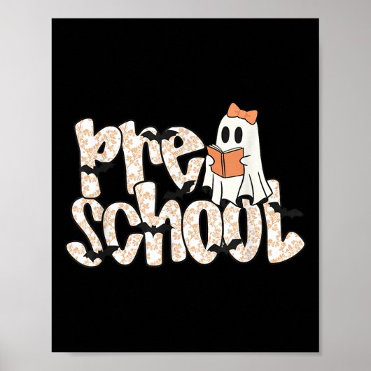 Preschool Teacher Halloween Ghost Teacher Reading Poster (Vorne)