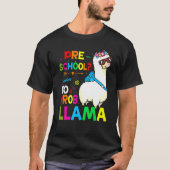 Preschool Teacher Rainbow No Prob Llama 100th Day T-Shirt (Vorderseite)