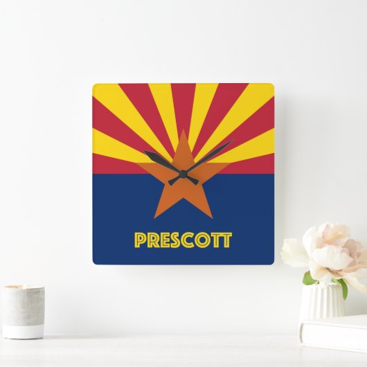 Prescott Arizona Quadratische Wanduhr (Zuhause)