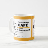 Prescripción de Café taza Kaffeetasse (Vorderseite Links)