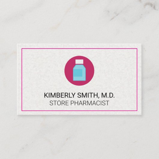 Prescription Bottle | Medicine Services Visitenkarte (Vorderseite)