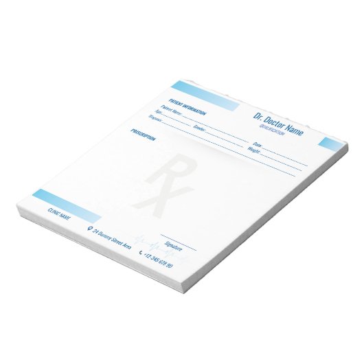 Prescription Pad Notepad – Editable Rx for Doctors Notizblock (Rotiert)