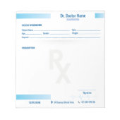 Prescription Pad Notepad – Editable Rx for Doctors Notizblock (Vorderseite)